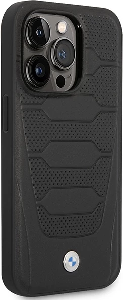 Mbështjellës BMW BMHMP14X22RPSK për iPhone 14 Pro Max 6.7", Leather Seats Pattern, MagSafe, zi