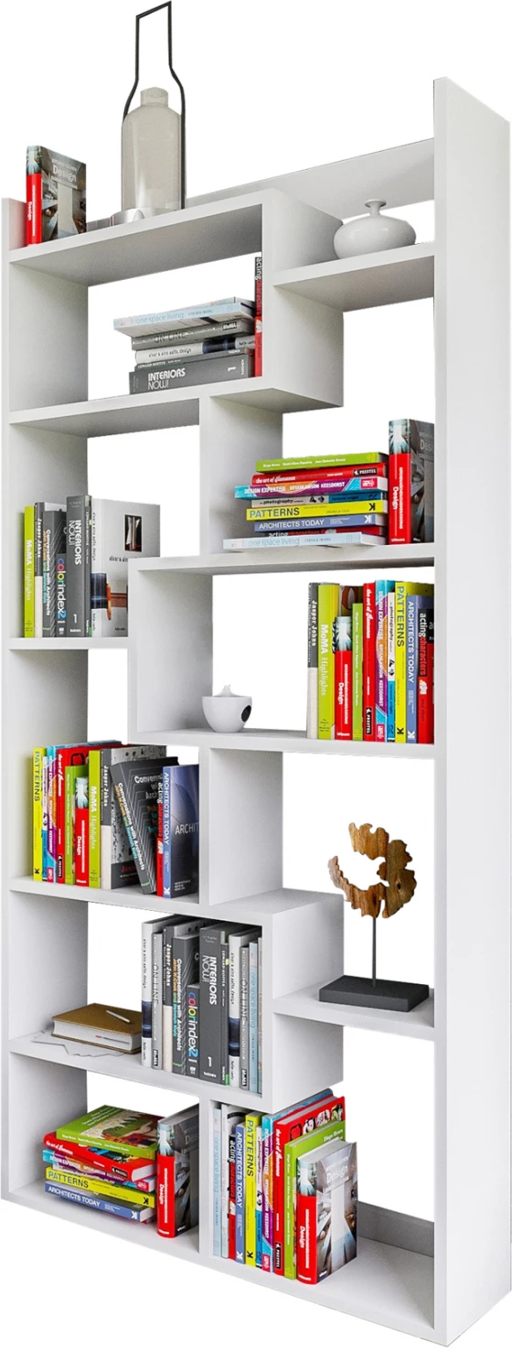 Raft librash melamine, ngjyrë e bardhë, FH8865.01, 90x22x182 cm