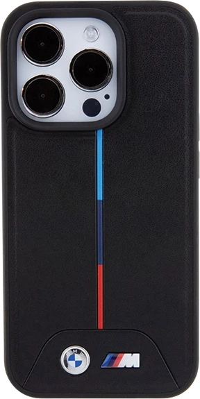 Mbështjellës BMW Quilted Tricolor MagSafe për iPhone 15 Pro, i zi