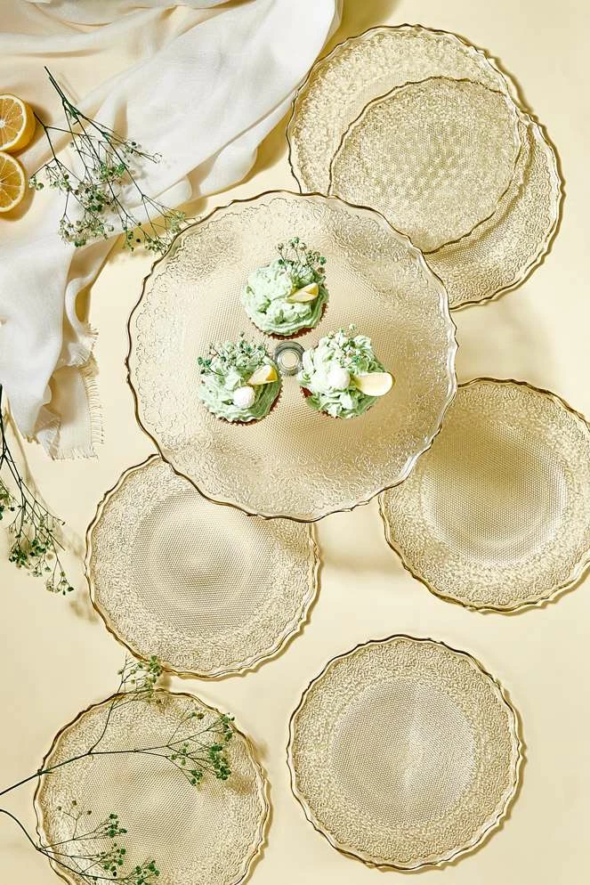 Set pjatash ëmbëlsirash (7 copë), Hermia Goblen, transparent