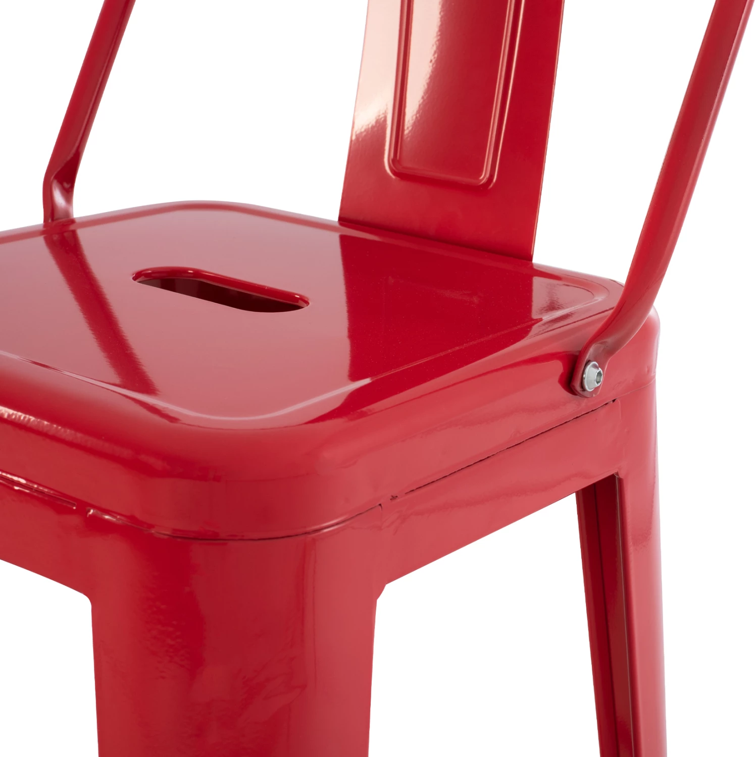 Karrige për bar metalike Melita me shpinë, ngjyrë e kuqe, FH8643.04, 43x43x100 cm
