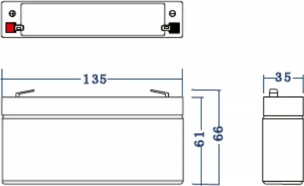 Bateri e rikarikueshme AGM VRLA, Green Cell, AGM39, 6V 7.2Ah, 151x34x94 mm