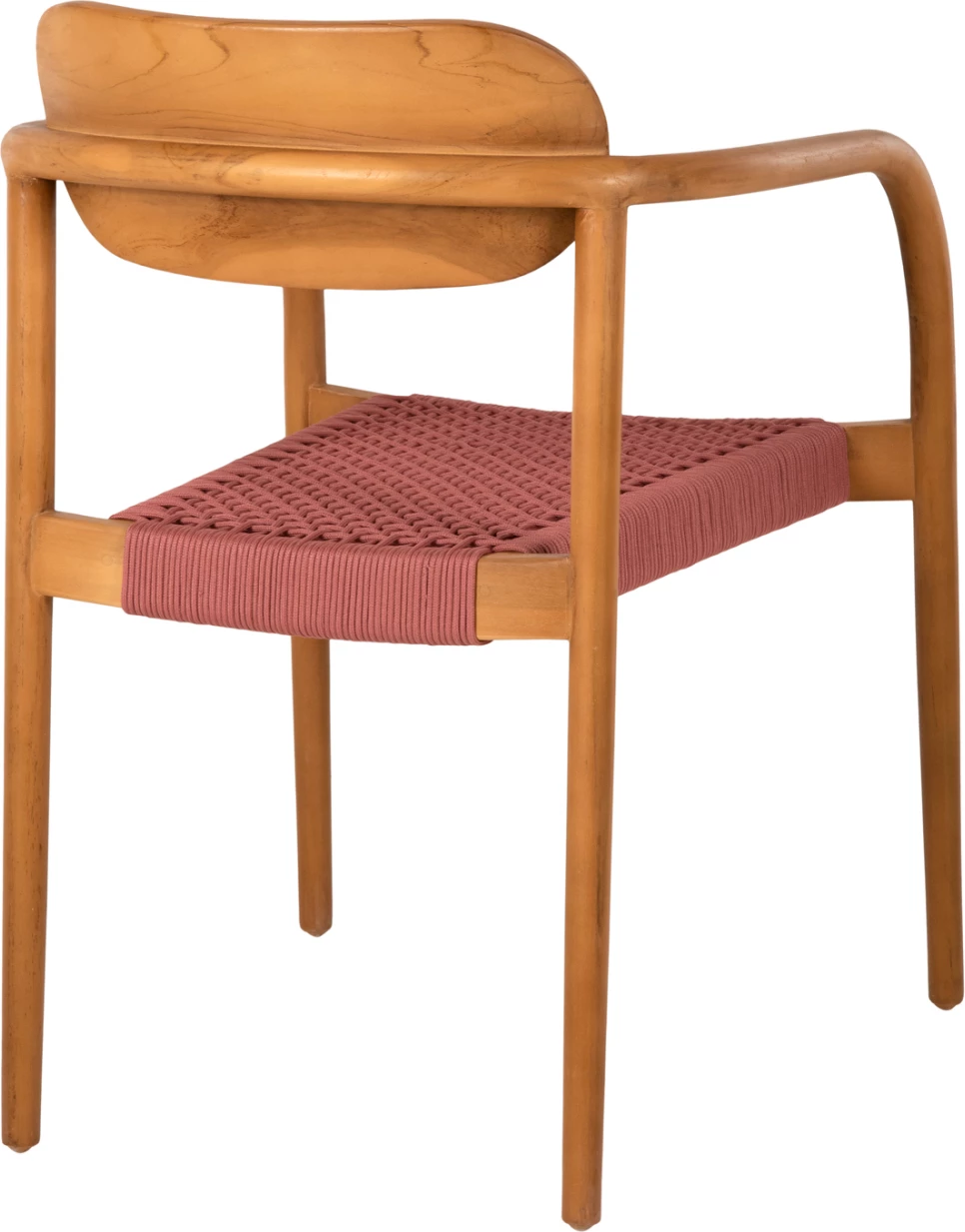 Karrige me krahë OSLO FH9636.06 dru tik natyral dhe litar rozë 55x54x80H cm