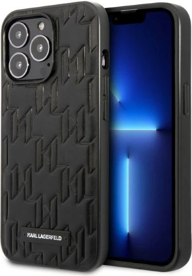 Mbështjellës Karl Lagerfeld KLHCP13XMNMP1K për iPhone 13 Pro Max 6.7", Monogram Plaque, i zi