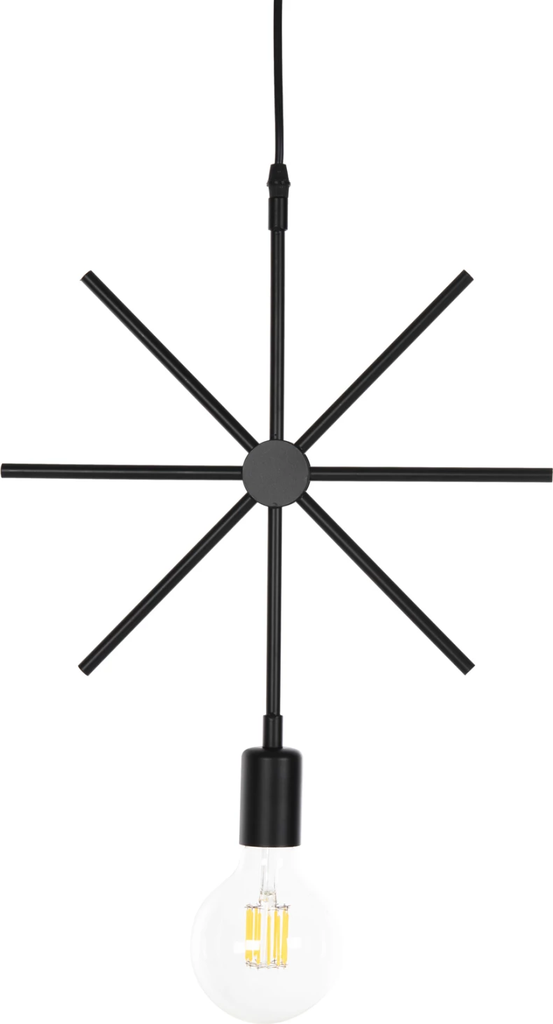 Llambë varëse tavani, metal i zi, yll, FH4098, 34x40x106H cm