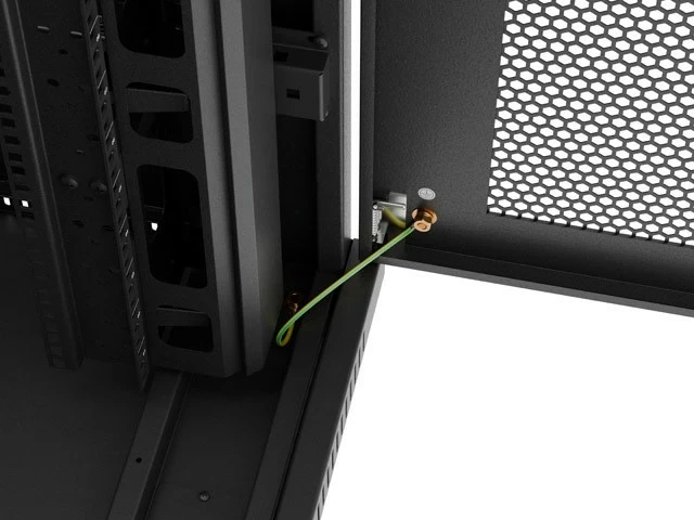 Kasë rack LANBERG 19" 47U 800x800, me derë perforuese LCD, e zezë