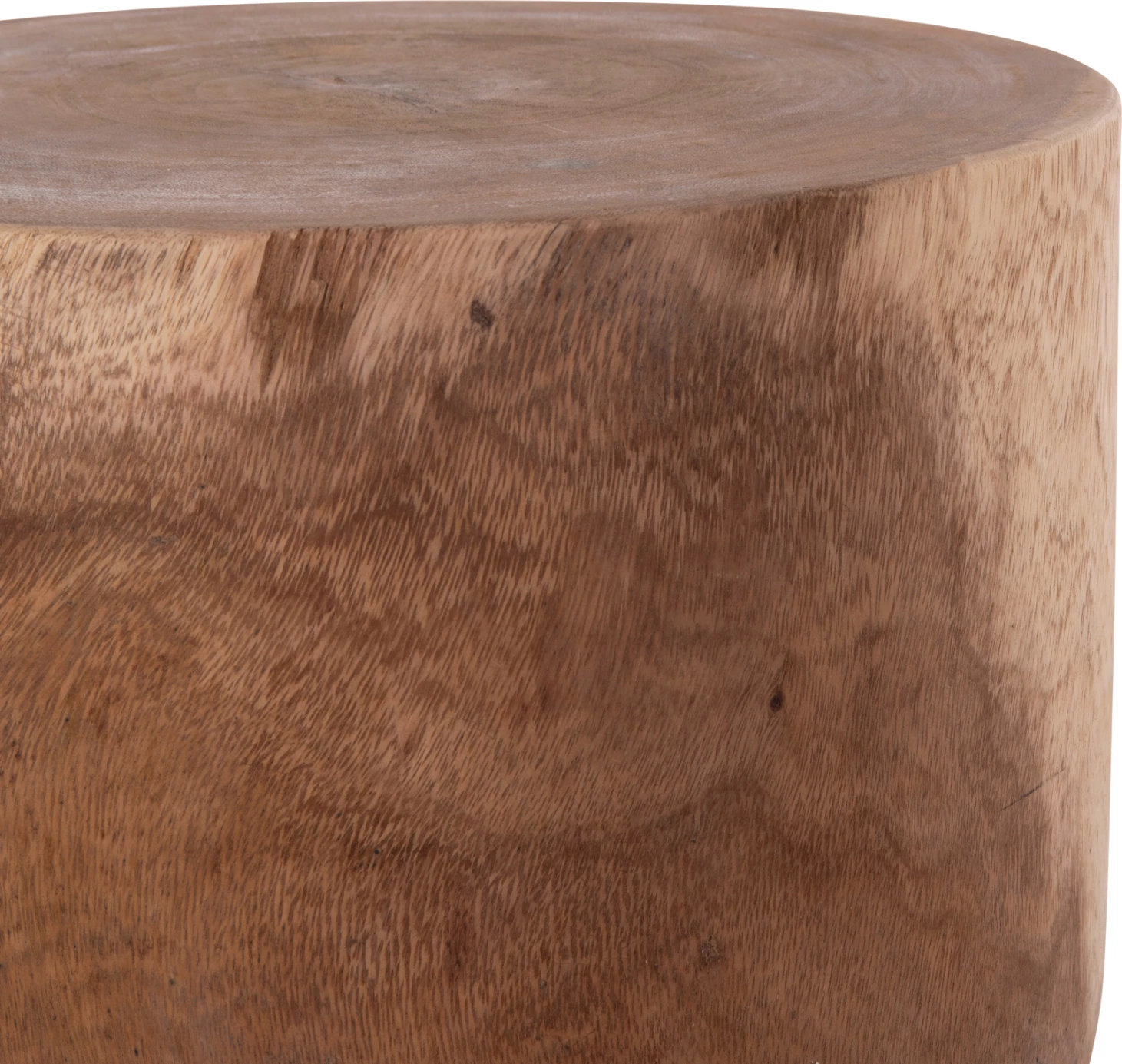 Tavolinë anësore ose stol cilindrik FEBRY, dru suar natyral, Φ40x46cm