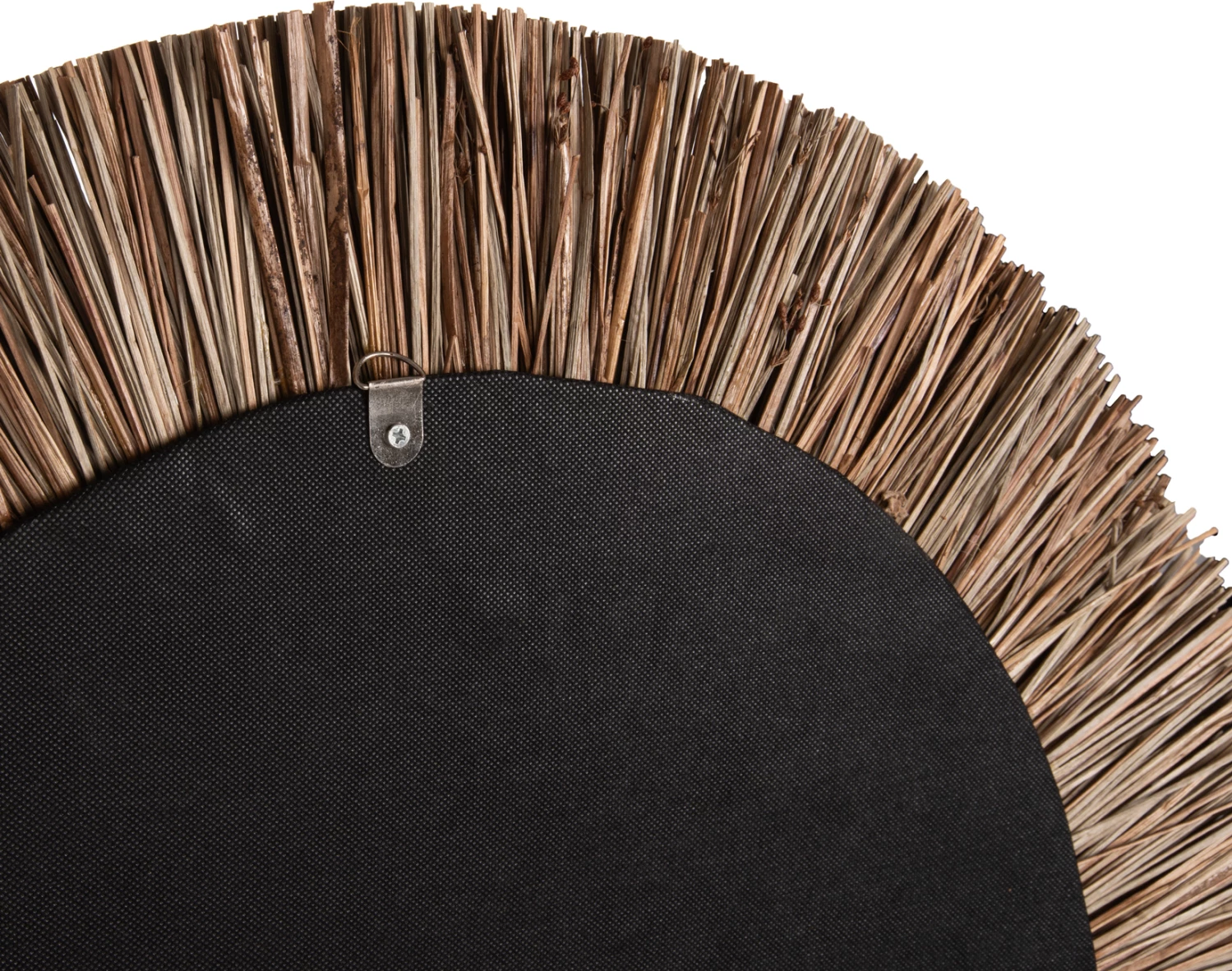 Pasqyrë muri rrethore, kornizë nga bari Mendong, ngjyrë natyrale, FH7831, 70cm