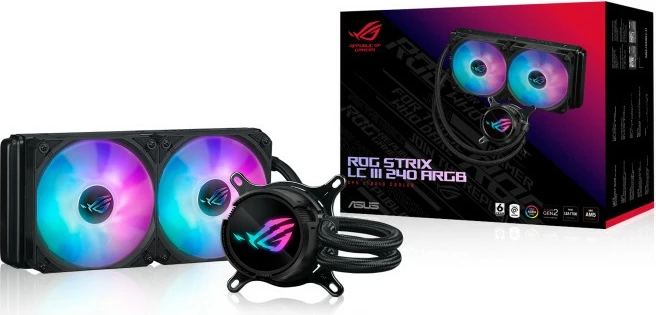 Ftohës me lëng ASUS ROG Strix LC III 240 ARGB, 2x12cm, i zi