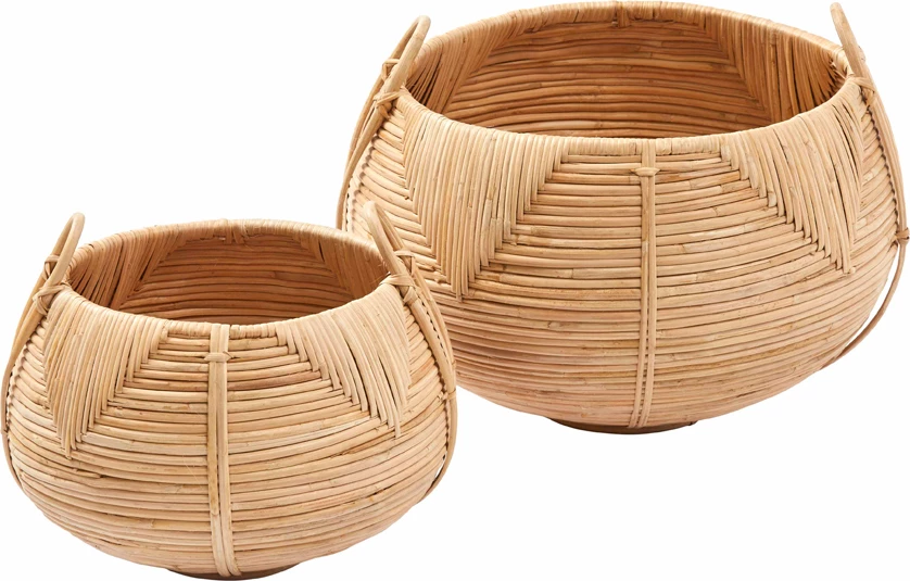 Set shporta Sifir, 2 copë, ratan natyral, 45x45x28 cm