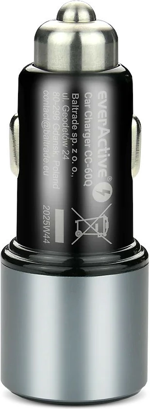 Karikues makine, everActive CC-60Q, 83W USB-C PD 65W + USB QC3.0 18W, 1x USB + 1x USB-C, e zezë