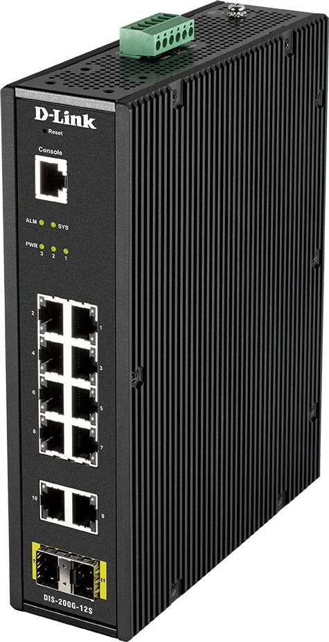 Switch industrial D-Link DIS-200G-12S, 12 porta, Layer2, Gigabit, i zi