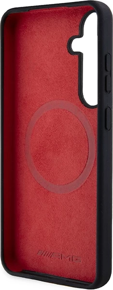 Mbështjellës Mercedes AMG Silicone Carbon Pattern MagSafe për Samsung Galaxy S24+, i zi