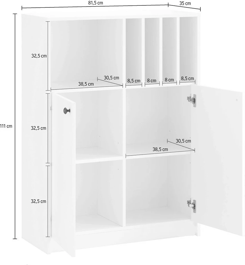 Komodë Glam 2D, e bardhë 