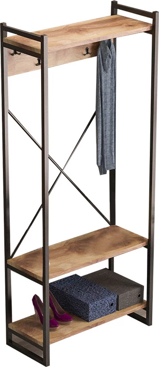 Mobilje hyrëse Baker, arre e zezë, 90x34x180 cm