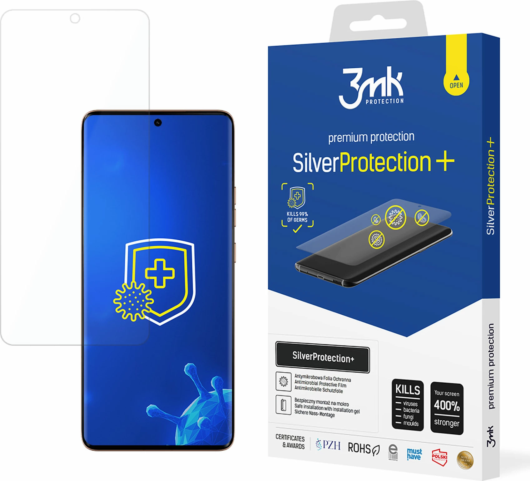Folje mbrojtëse për ekran 3mk SilverProtection+ për Motorola Moto Edge 50 Ultra, antibakteriale