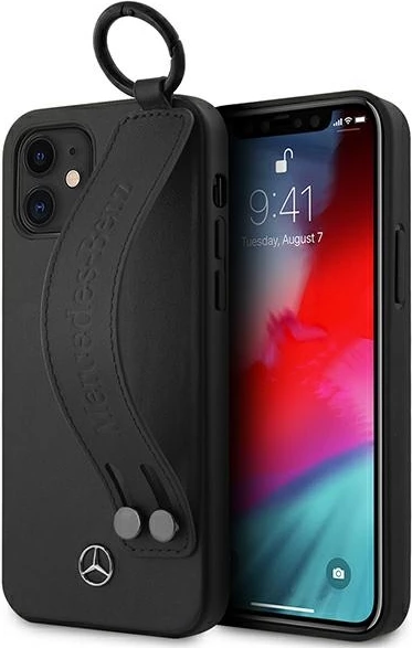 Mbështjellës Mercedes MEHCP12SLSSBK për iPhone 12 mini 5.4", hardcase, lëkurë, i zi