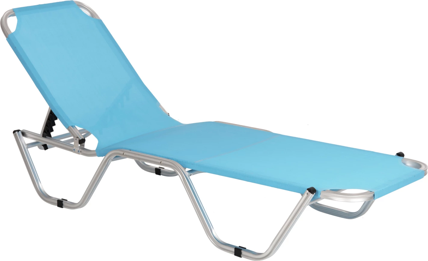 Shezlong profesional alumini FH5071.08, ngjyrë e kaltër e çelët, 60x195x30 cm
