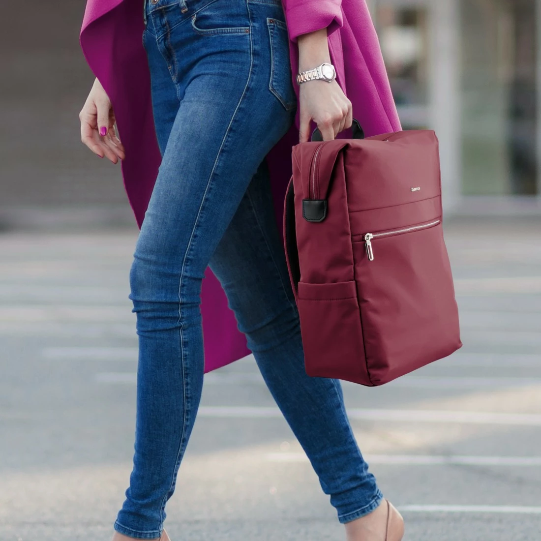 Çantë shpine Hama Ultimate 227060 për laptop 16.2 inç, e kuqe