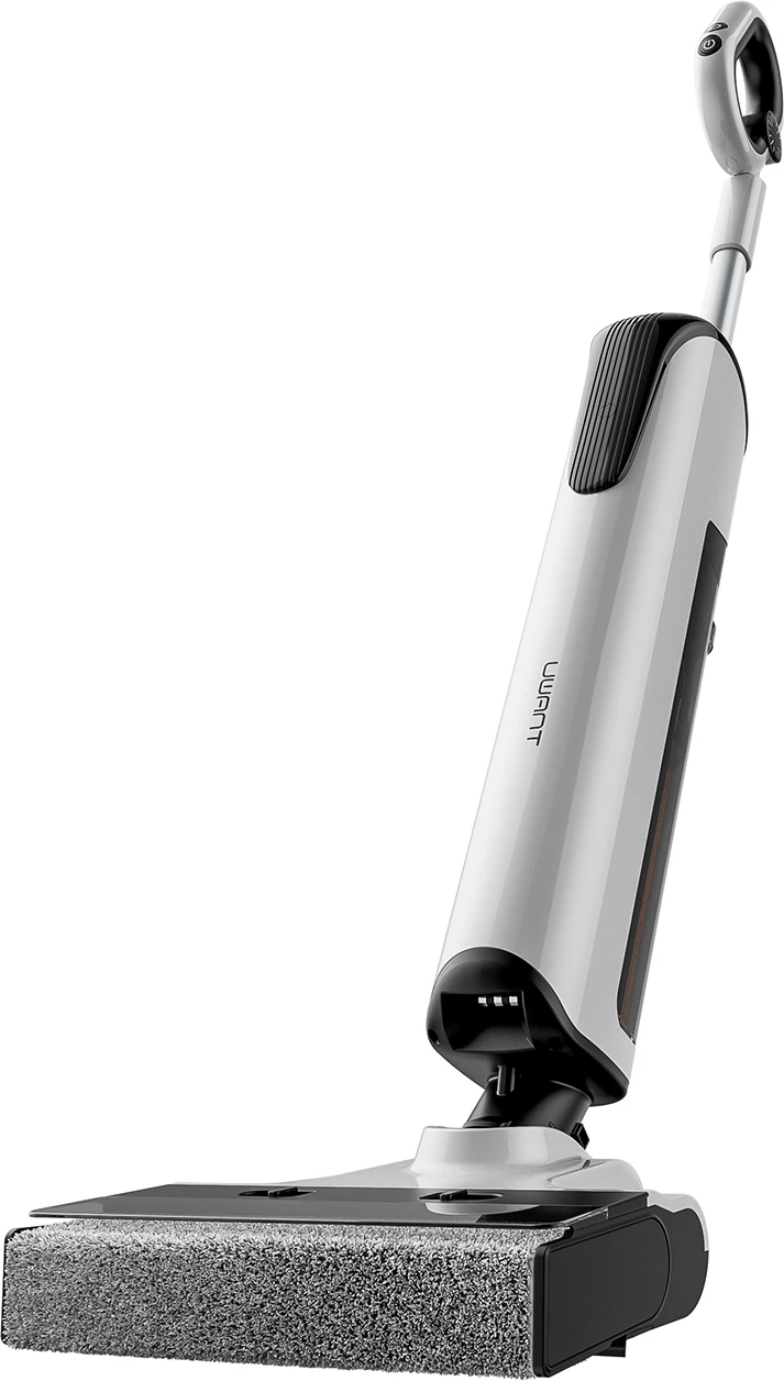 Fshesë elektrike në këmbë UWANT D700 me funksion larjeje dhe stacion karikimi, e bardhë