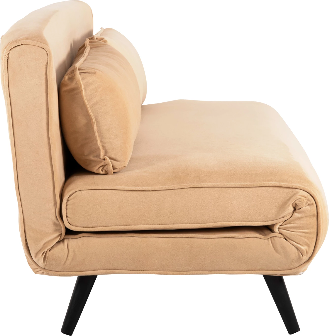 Shtrat divan ASMA FH3077.17, 2-vendësh, kadife, ngjyrë bezhë, 142x96x74H cm