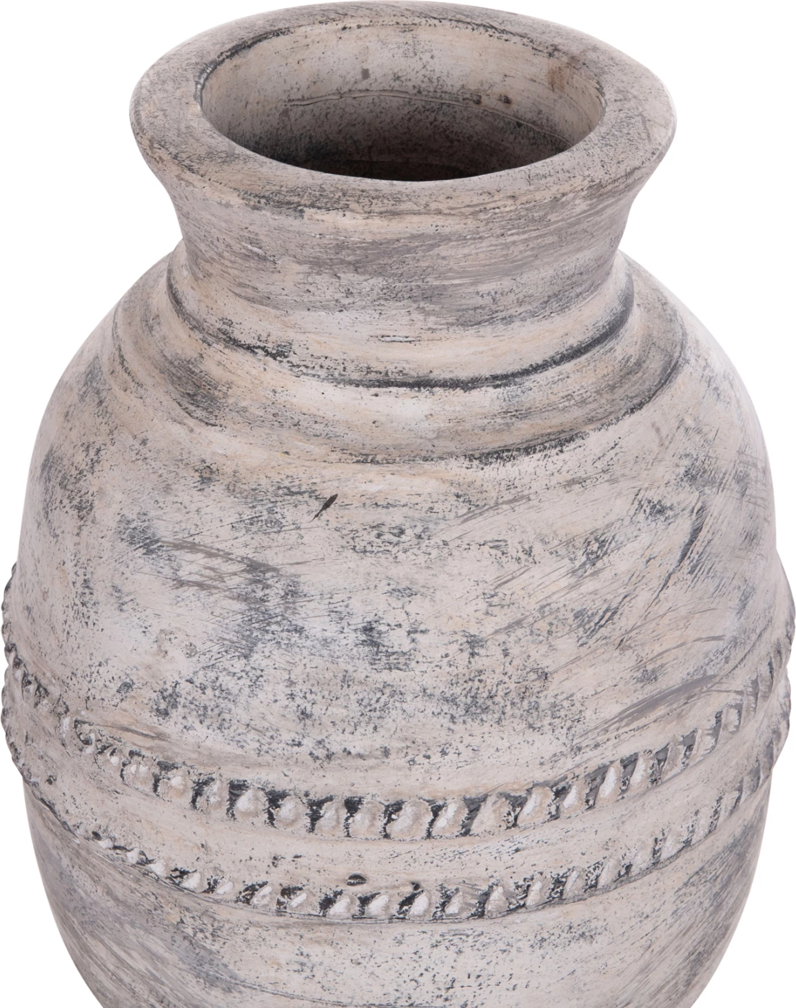 Vazo dekorative tavoline VERMO, terrakotë, ngjyrë gri e çelët, FH4393, 21x25cm