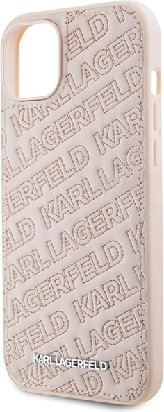 Mbështjellës Karl Lagerfeld Quilted K Pattern për iPhone 15 Plus / 14 Plus, Rozë