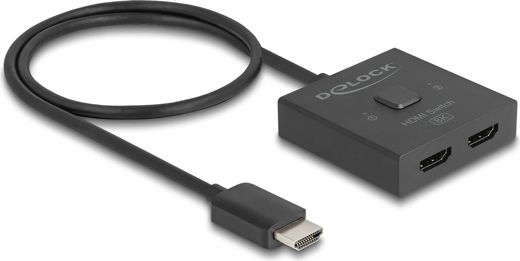 Switch HDMI DeLOCK 2 në 1, 8K, i zi