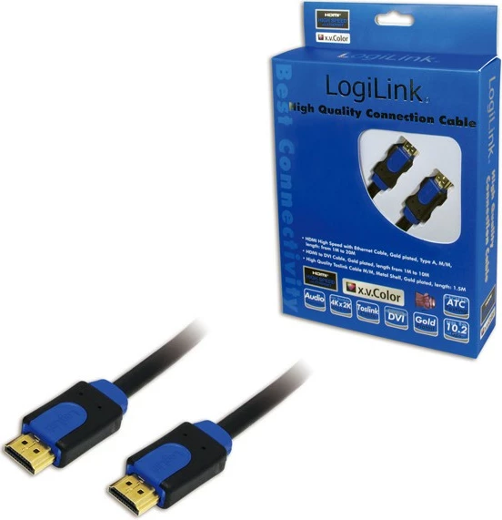 Kabllo HDMI LogiLink CHB1115, 15m, High Speed me Ethernet, zi/blu