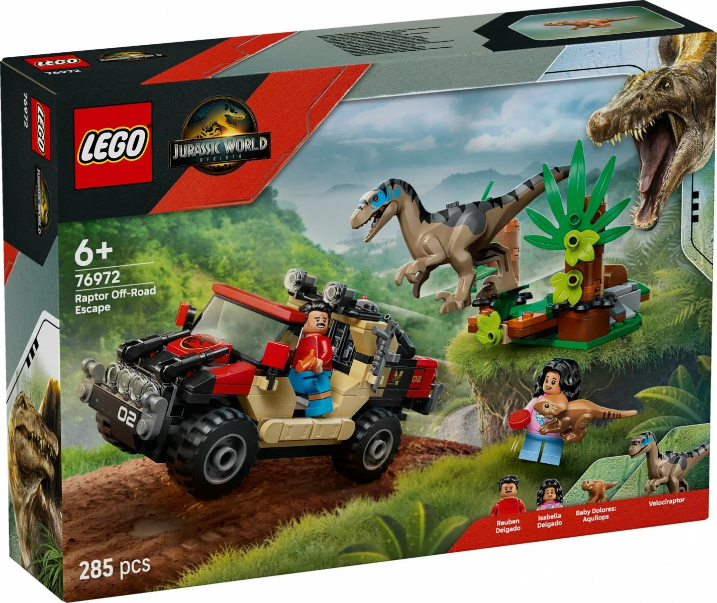 Set LEGO Jurassic World 76972 Off-Road Vehicle Escape, 285 pjesë