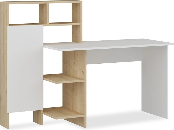 Tavolinë zyre Slate, ngjyrë bardhë-lisi, 20x60x112cm