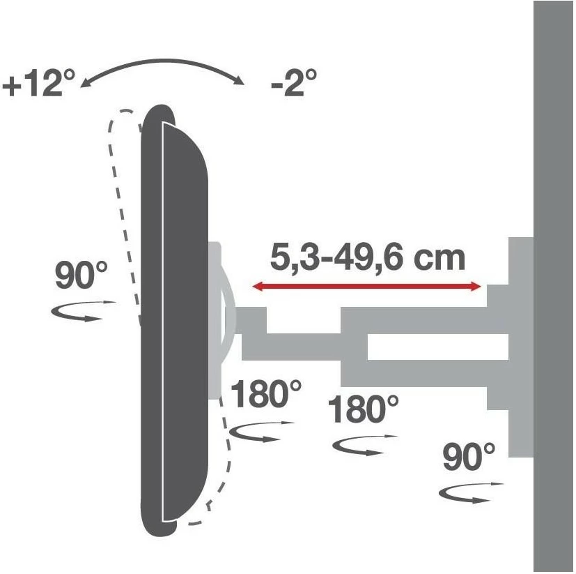 Mbajtës muri për TV Techly 308886, për LCD/LED 40-80 inç, 50kg, VESA, i zi