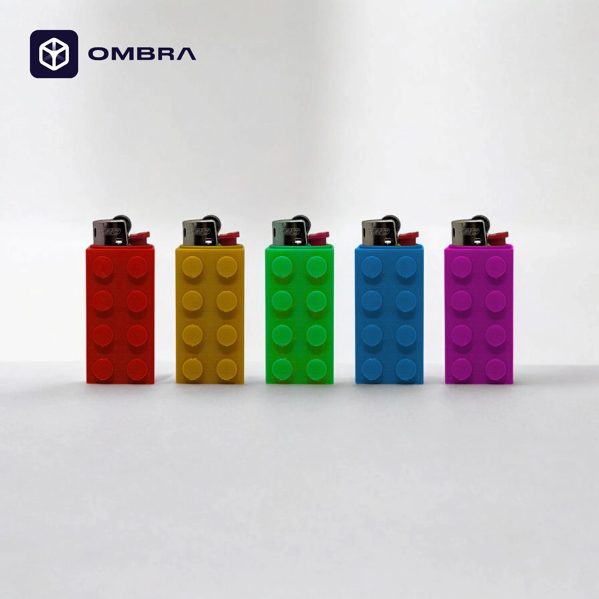 Mbajtëse për çakmak BIC, dizajni "Lego Bic Case", e gjelbërt