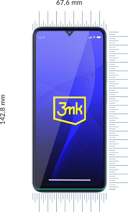 Mbrojtës ekrani 3mk FlexibleGlass për Xiaomi Redmi 12C/11A/Poco C55, Transparent