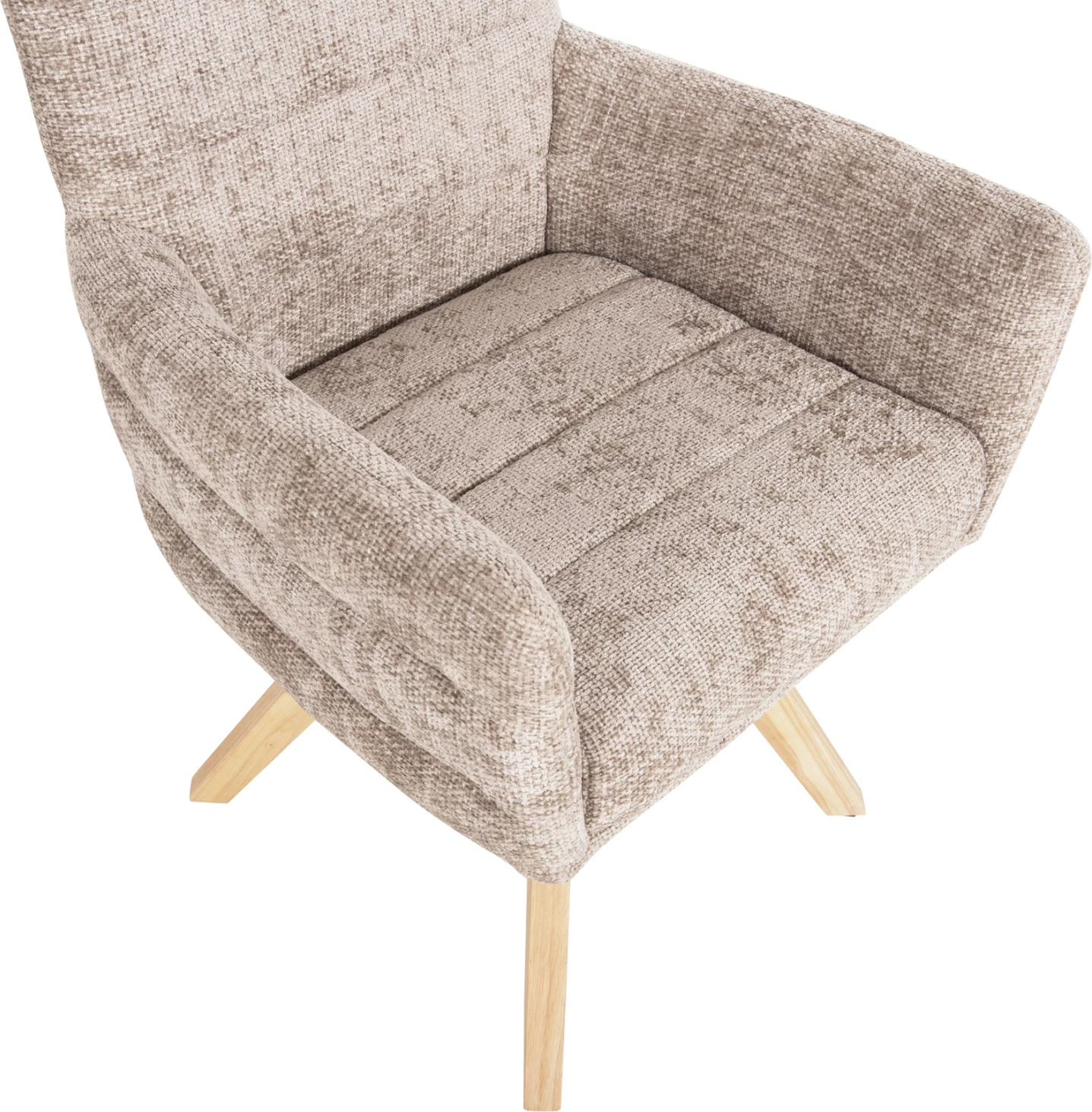 Karrige ngrënieje GAZER FH9845.04, pëlhurë bezhë, këmbë druri gome, 66x63x91H cm., set prej 2 copë