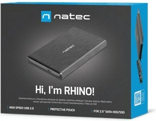 Kasë Natec Rhino NKZ-0448 për hard disk 3.5", USB 3.0, Alumini, E zezë