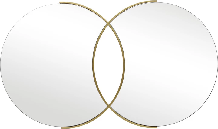 Pasqyrë dyshe Miryata, metal ngjyrë ari, 105x3x60cm