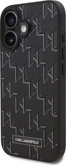 Mbështjellës Karl Lagerfeld Hot Stamp MagSafe për iPhone 16, i zi