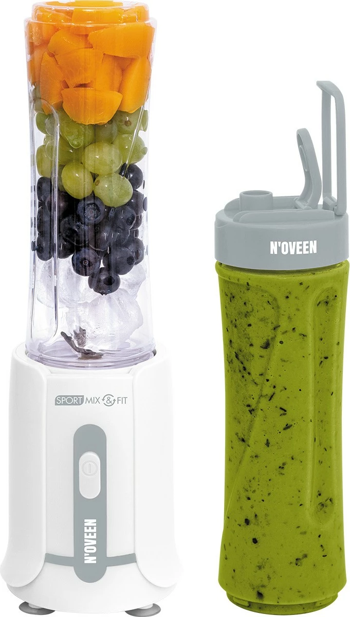 Blender personal NOVEEN SB230 Sport Fit & Mix, 600ml x2, 300W, gri/bardhë