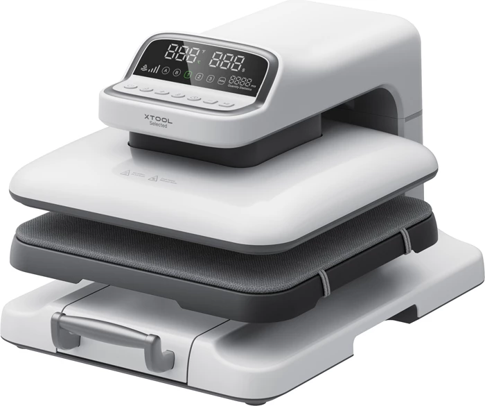 Presë termike automatike xTool HeatPress 2 P0101000127, pllakë 15×15 inç (381×381 mm), presion 60–180 kg, 1500 W, e bardhë