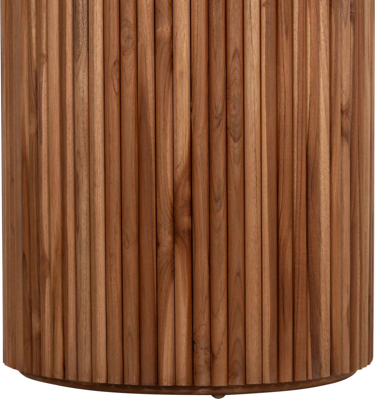 Tavolinë e rrumbullakët për ngrënie, dru tik, 130x79.5cm, trashësi 3cm