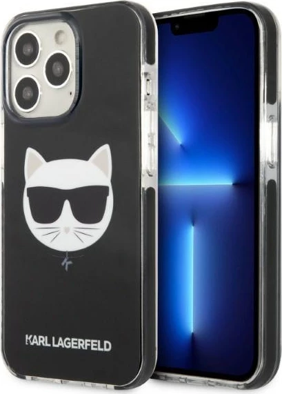 Mbështjellës Karl Lagerfeld Choupette Head për iPhone 13, TPE, i zi