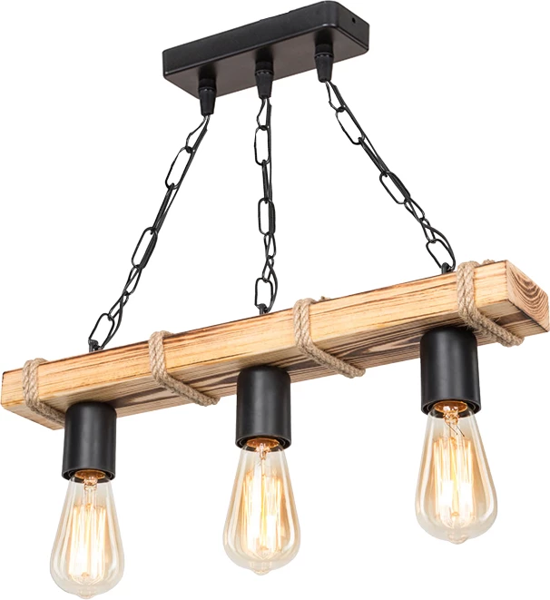 Dritë tavani PWL-1027 E27 metalike, ngjyrë natyrale e zezë, 48.5x10x47cm