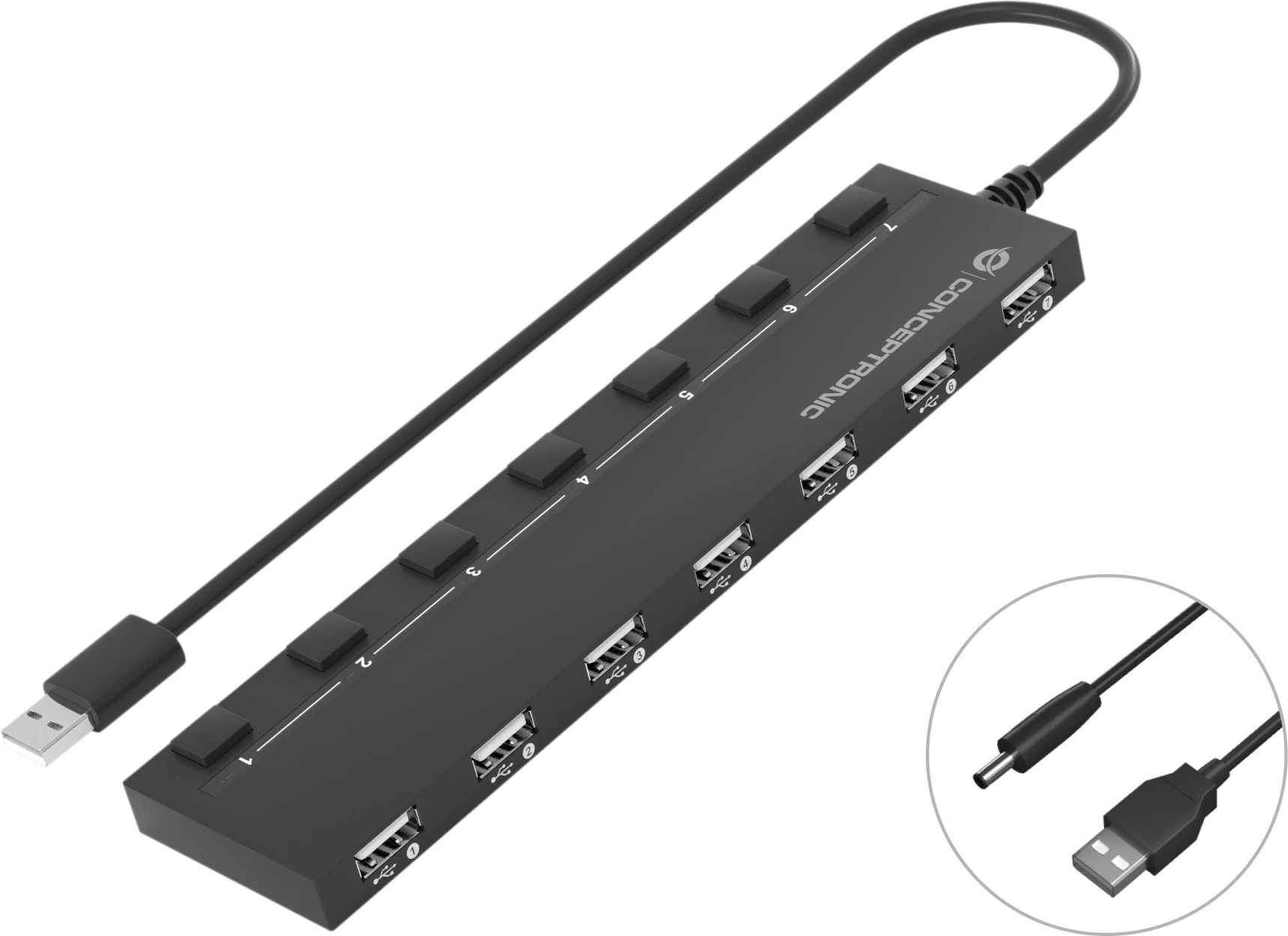 USB hub Conceptronic 7 porta USB 2.0, i zi