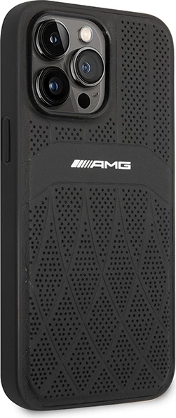Mbështjellës Mercedes AMG AMHMP14XOSDBK për iPhone 14 Pro Max 6.7", lëkurë, MagSafe, zi