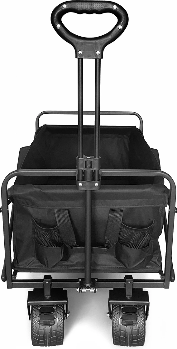 Karrocë transporti palosëse, Wozinsky WZP-100, kapacitet deri 100 kg, rrota të gjera terreni, pëlhurë Oxford 600x300D, me rrjetë sigurie, e zezë