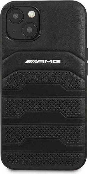 Mbështjellës Mercedes AMG AMHCP13SGSEBK për iPhone 13 mini, hardcase, lëkurë, i zi
