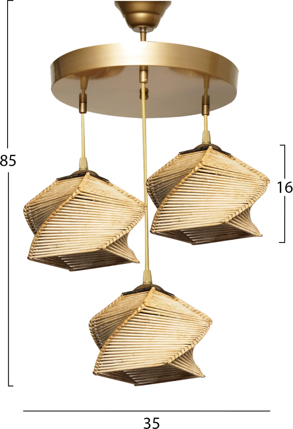 Llampë varëse për tavan, ngjyrë natyrale, FH7493.02, 35x35x85 cm