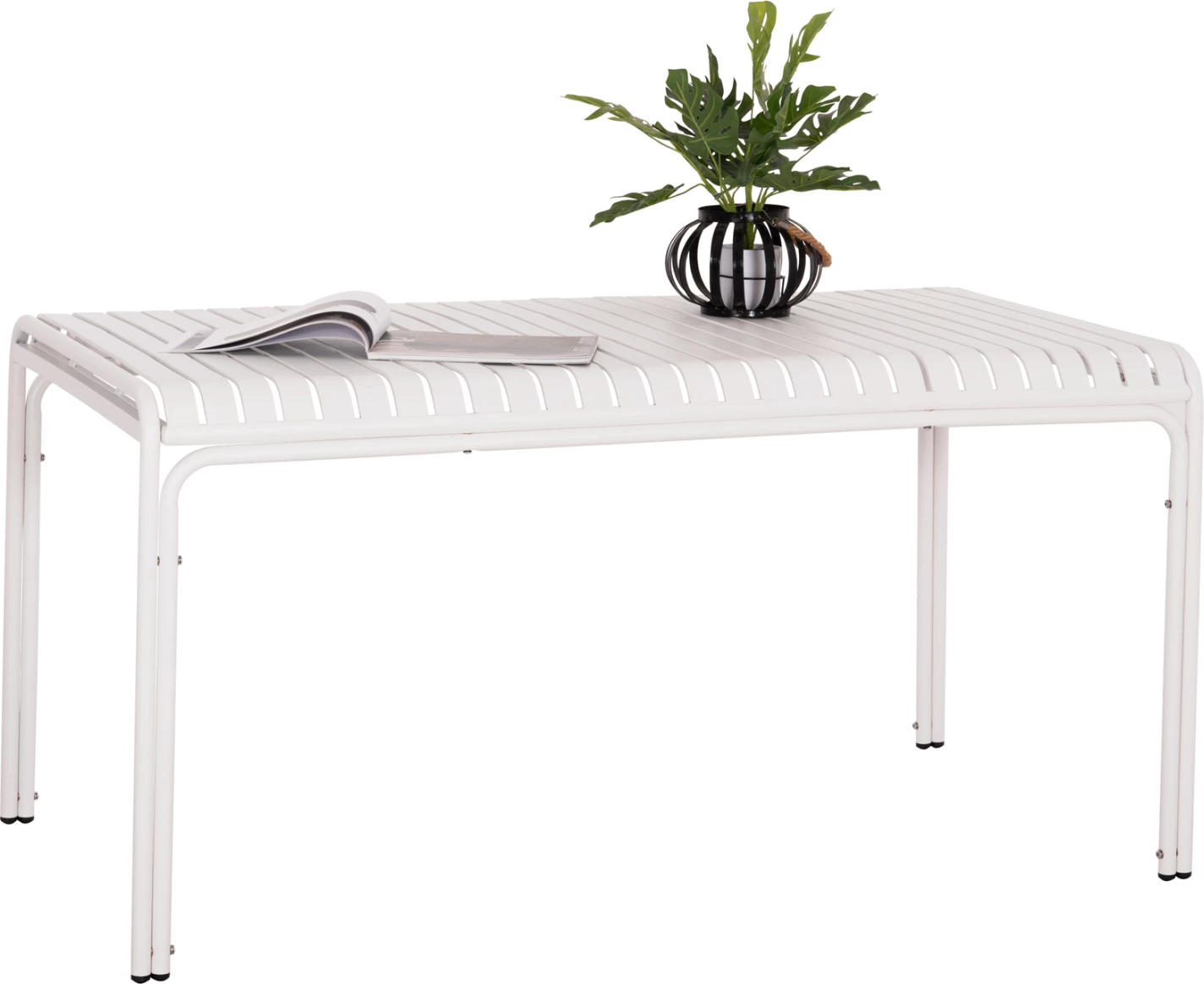 Tavolinë alumini për jashtë, ngjyrë e bardhë, RACHEL FH6339.02, 150x80x75cm