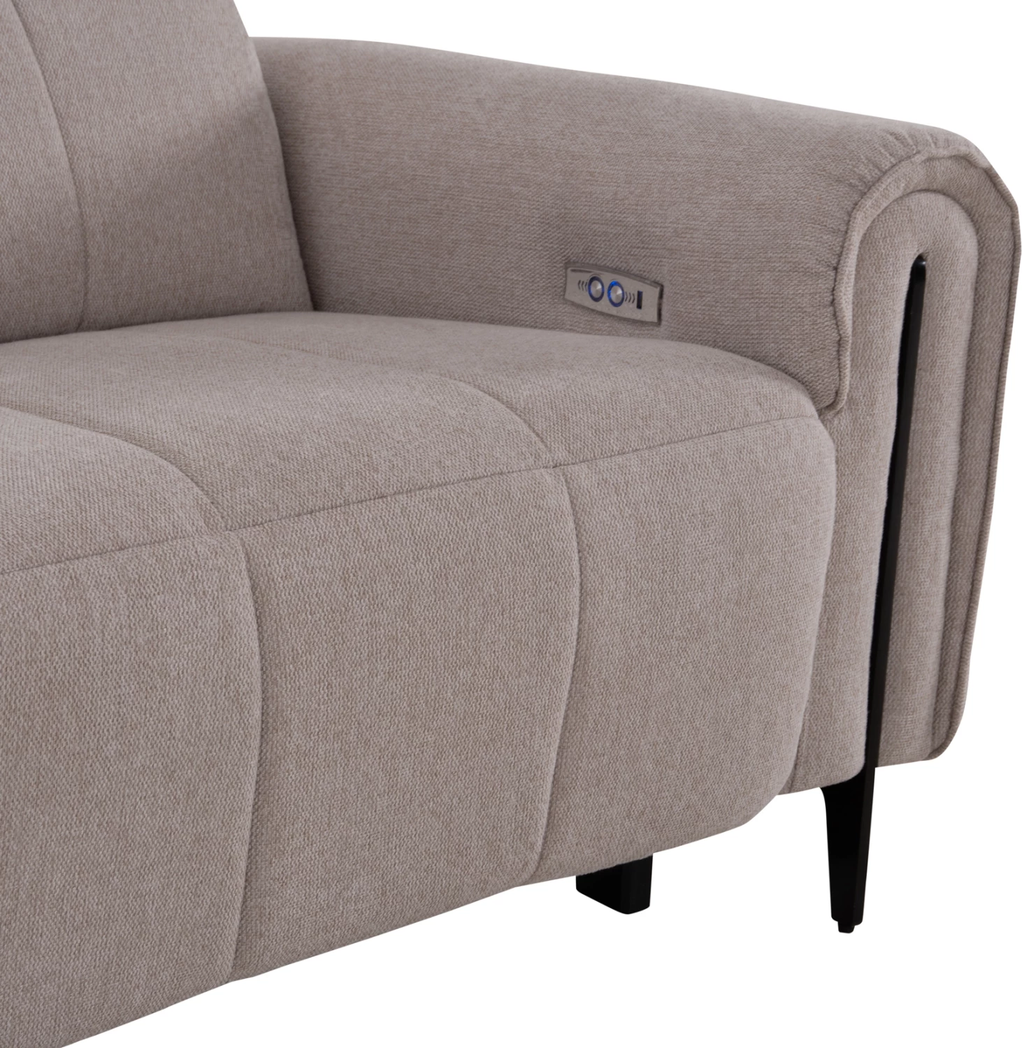 Këndore e madhe me 5 pjesë, 2 ulëse me recliner elektrik, ngjyrë bezhë, ORACLE FH3290.02, 293x293x98cm